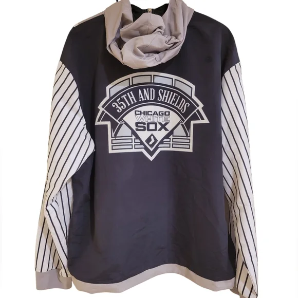 Destroyer Rocks Chicago White Sox 1/4 Zipper Hoodie Windbreaker Pre-Owned - Picture 2 of 6